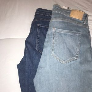 Two Pairs of Zara Skinny Denim Jeans - Size 14